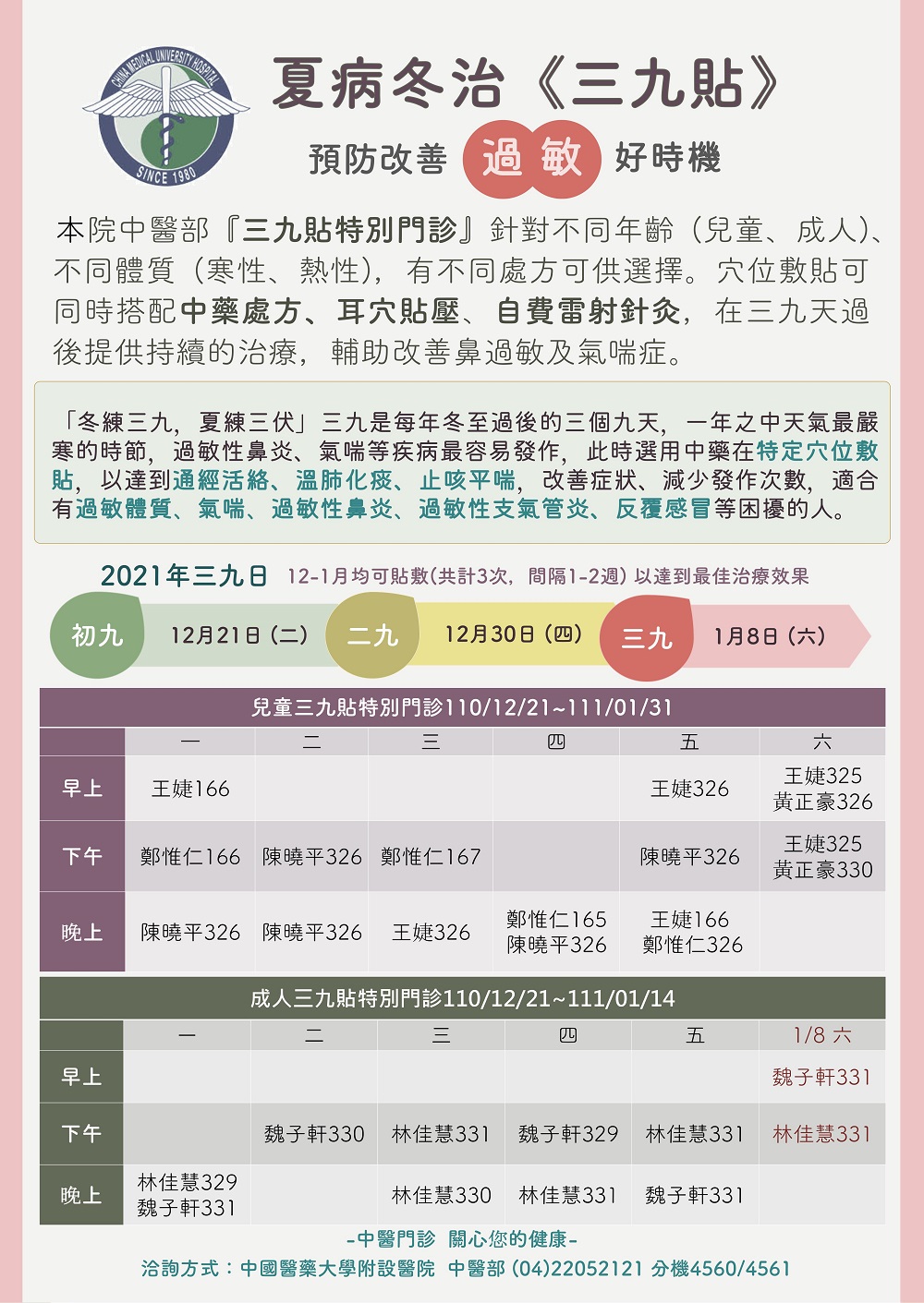 110年度中醫門診三九貼