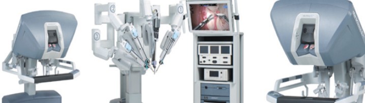 醫師操控台、機器手臂、3D立體整合系統（引用自©2012 Intuitive Surgical, Inc.）