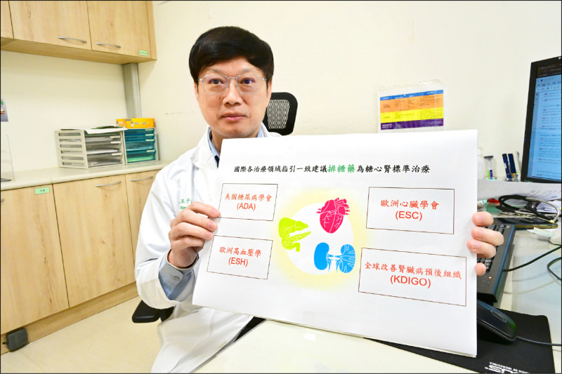 ▲新型口服排糖藥物不僅可治療糖尿病，對於心腎器官也有顯著助益。（照片提供／王子源）