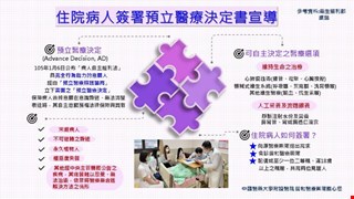 住院病人簽署預立醫療決定書宣導/11E