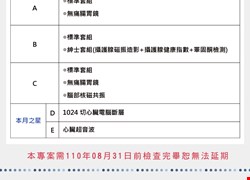 2021年父出愛心健康檢查專案，自即日起至8月底止。