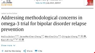 Addressing methodological concerns in omega-3 trial for bipolar disorder relapse prevention